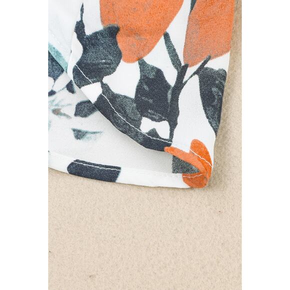 White Floral Print Spaghetti Straps Maxi Dress - Picture 9 of 12